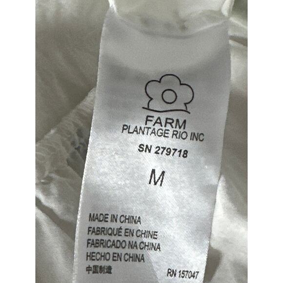 FARM Rio Nanaju Dress Floral Polka Sleeveless Smocked Tiered Midi White Medium - Picture 6 of 9